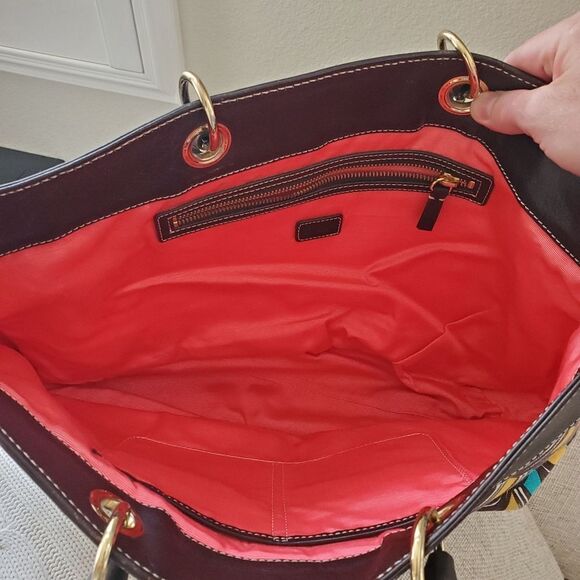 Milly Canvas Large Tote With Patent Leather Accent - Picture 12 of 13